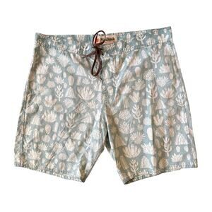 Mollusk Pale Blue Cactus Swim Trunks Size 34